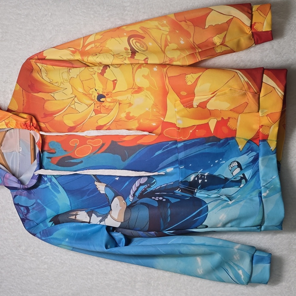 Colorful Anime Graphic Hoodie Naruto vs Sasuke Unisex